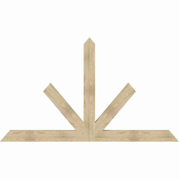Ekena Millwork Saratoga Rough Sawn Timber Gable Bracket, Douglas Fir, 96"W x 56"H x 4"D x 6"F, 14/12 Pitch GBW096X56X0406SAR00RDF - main